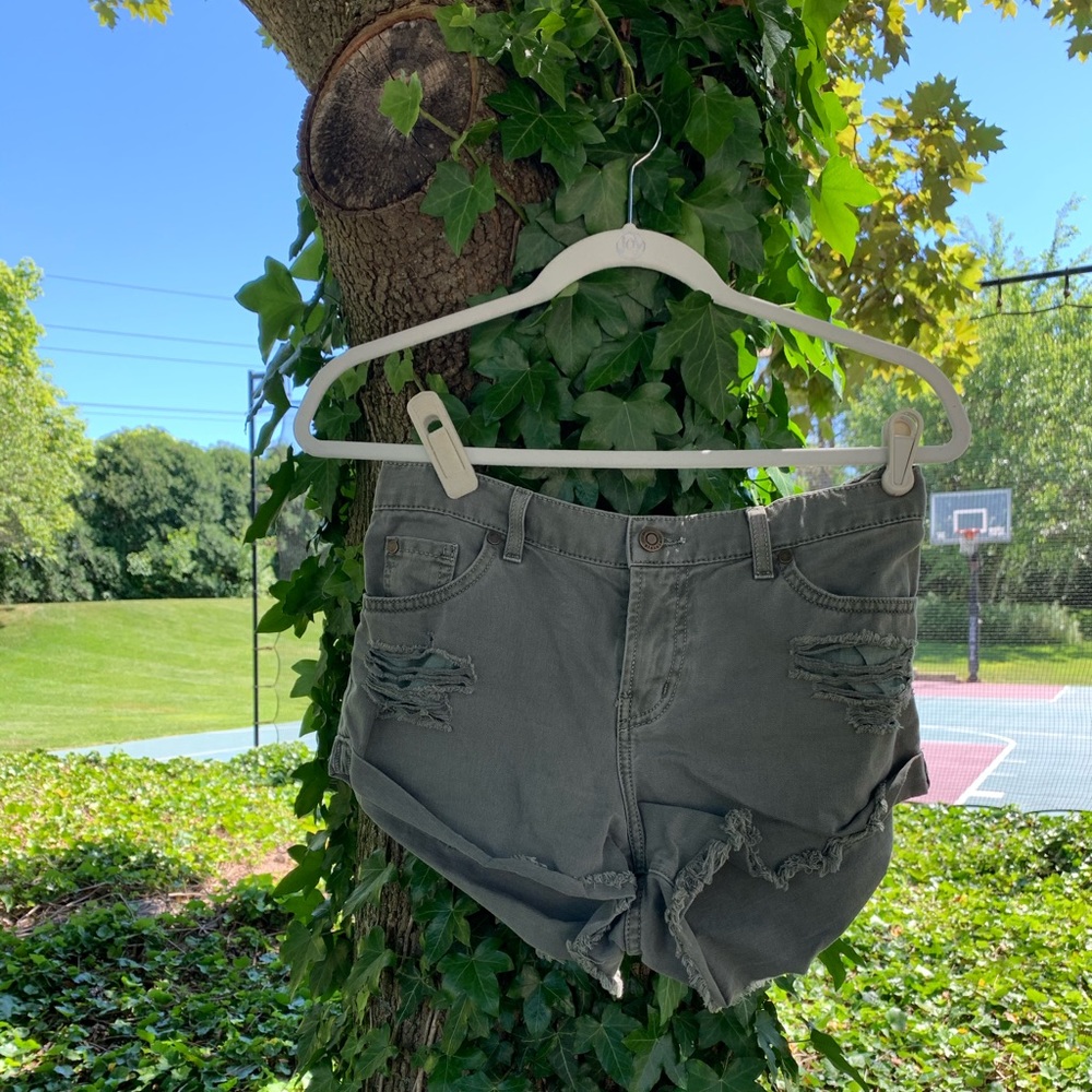 Army green shorts